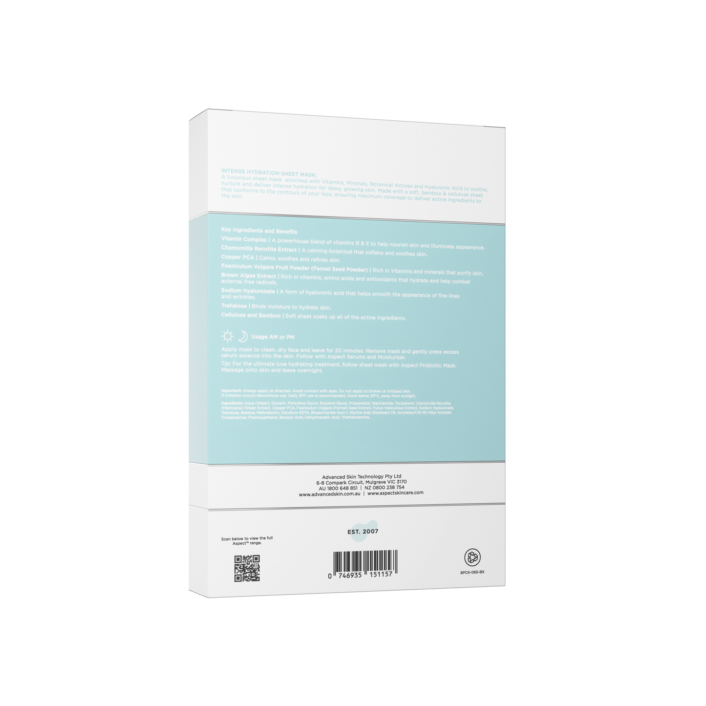 Aspect Intense Hydration Sheet Mask 5 Pack